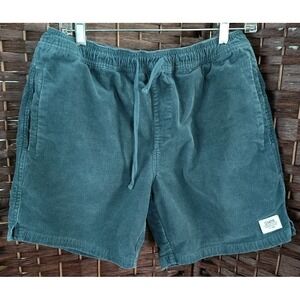 Katin Corduroy Shorts Mens Size Small Blue Elastic Waist Drawstring Casual